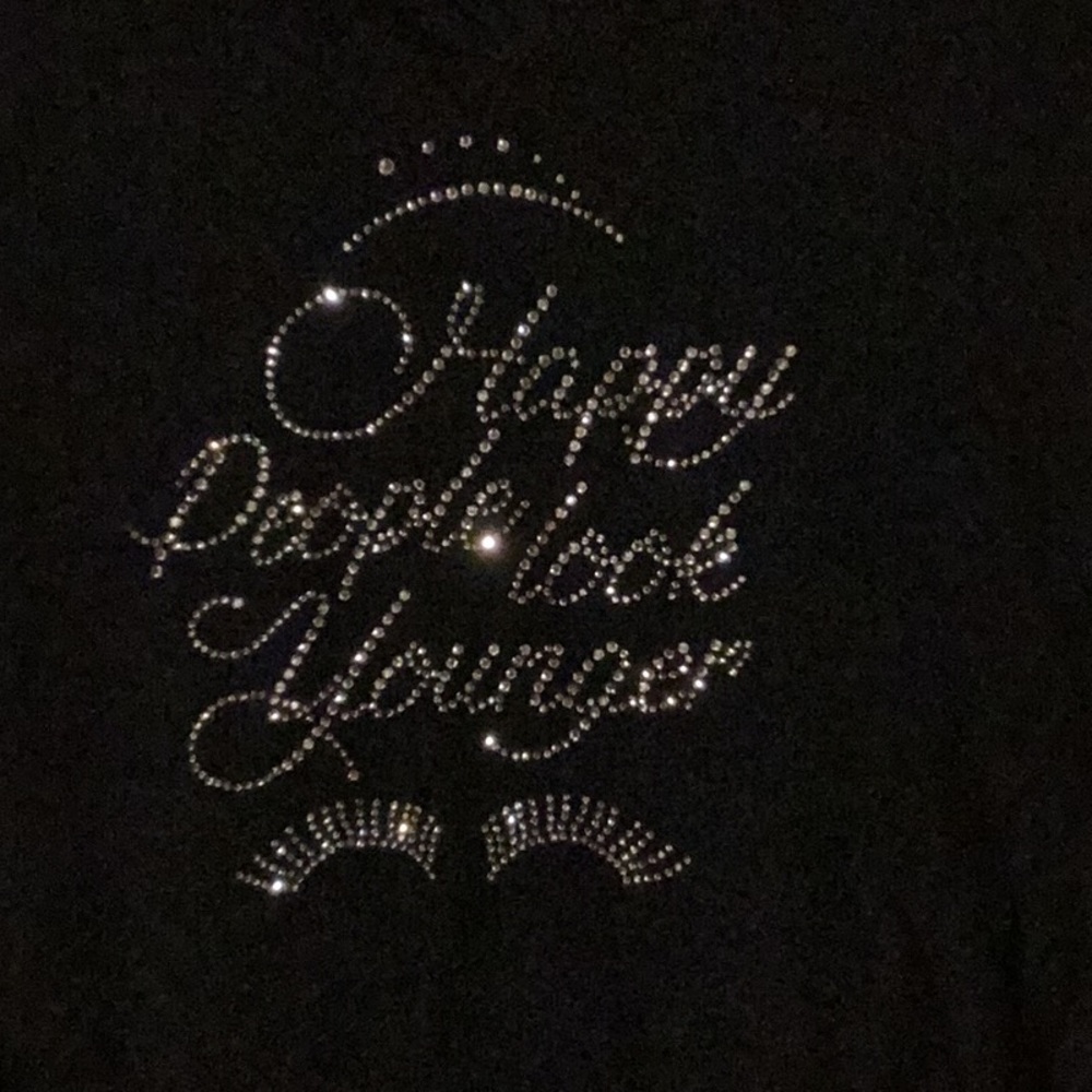 Rhinestone black tee small
